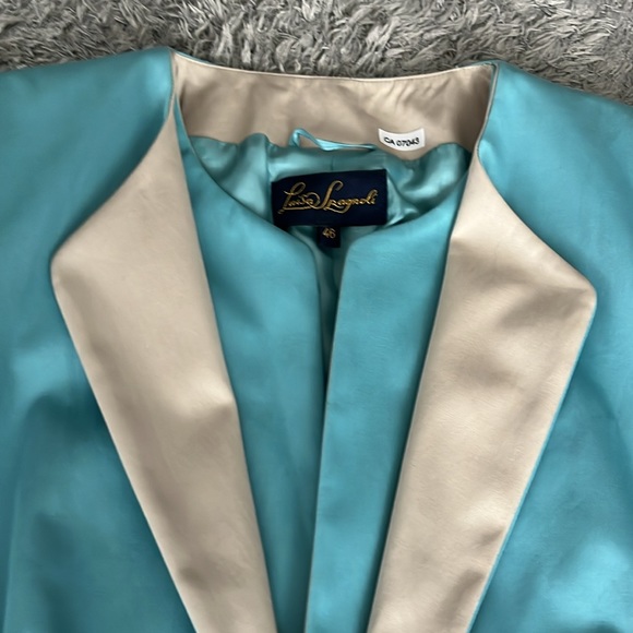 Women’s Italian Turquoise Aqua Blazer & matching Skirt-Full Suit-Made in Italy - Picture 3 of 7